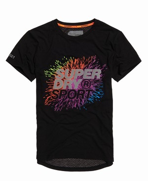 Superdry Active Explosive Férfi Pólók Fekete | AMFOY0296